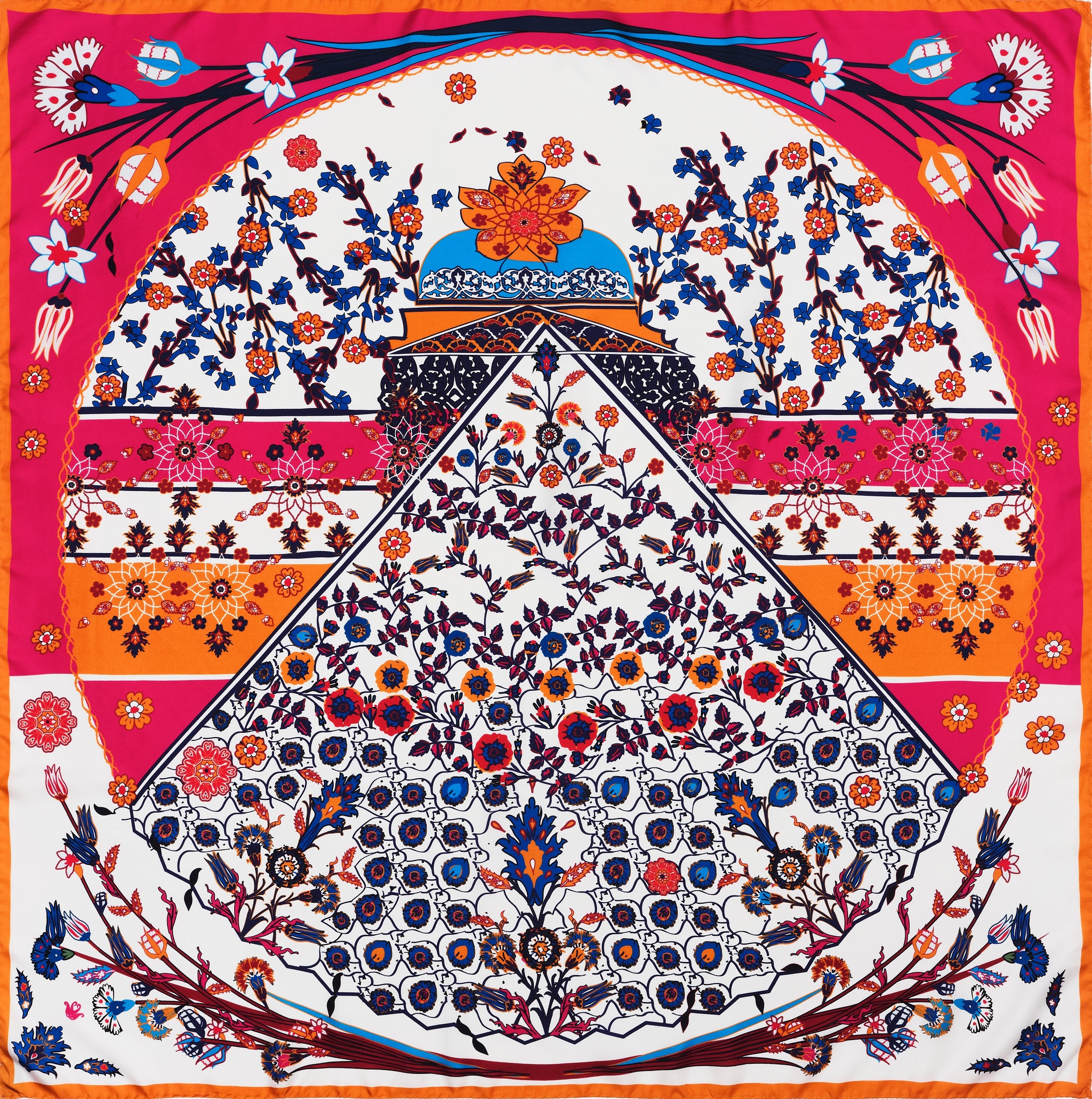 Petrusse Carre en Soie Iznik Rose