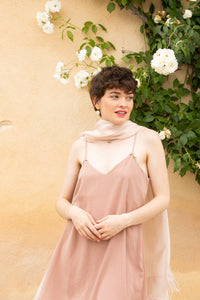 WOOL SILK STOLE - LYRIC NUDE PINK