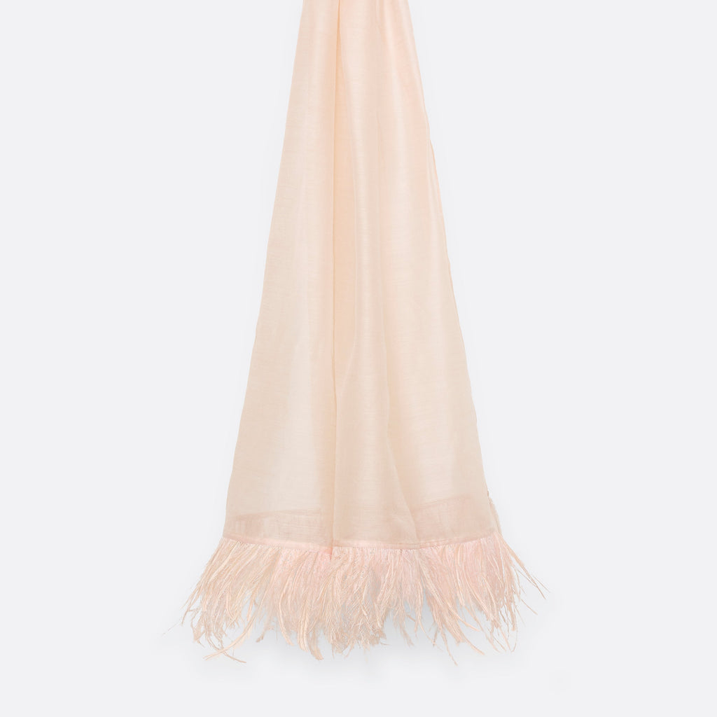 WOOL SILK STOLE - LYRIC NUDE PINK