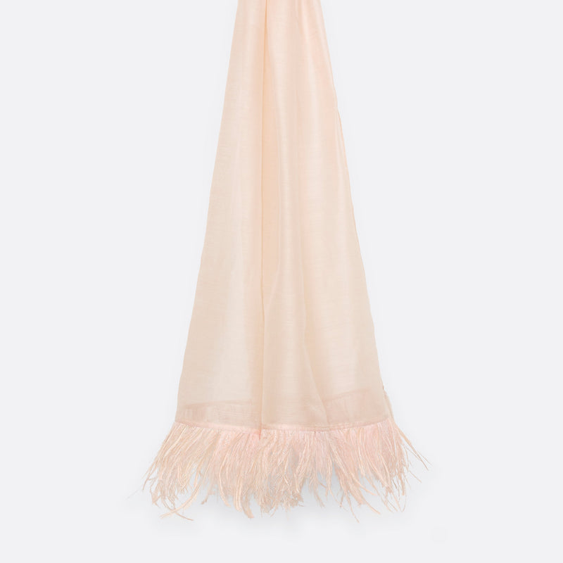 WOOL SILK STOLE - LYRIC NUDE PINK