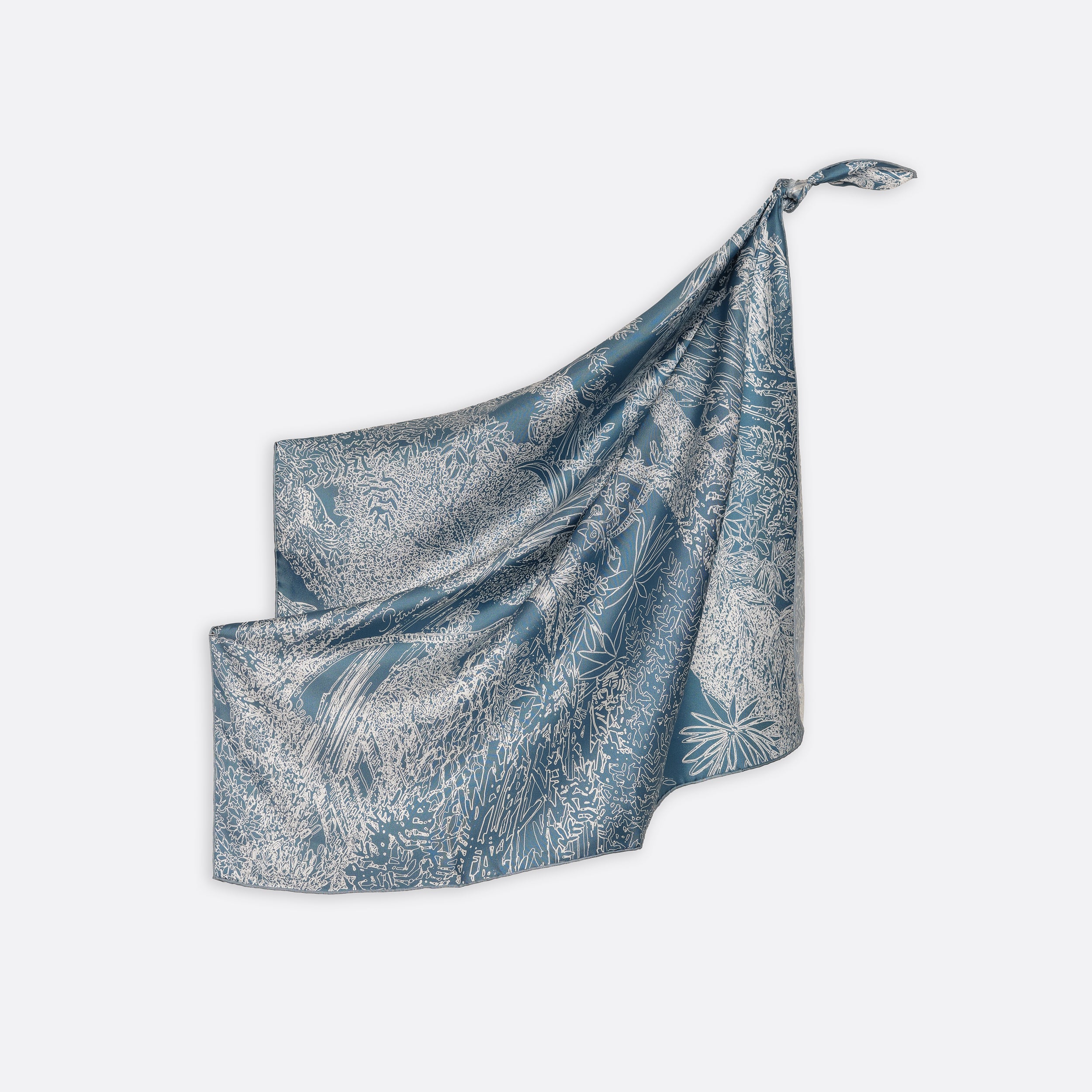 Petrusse Carre Soie 65 - Maya Mini Bleu