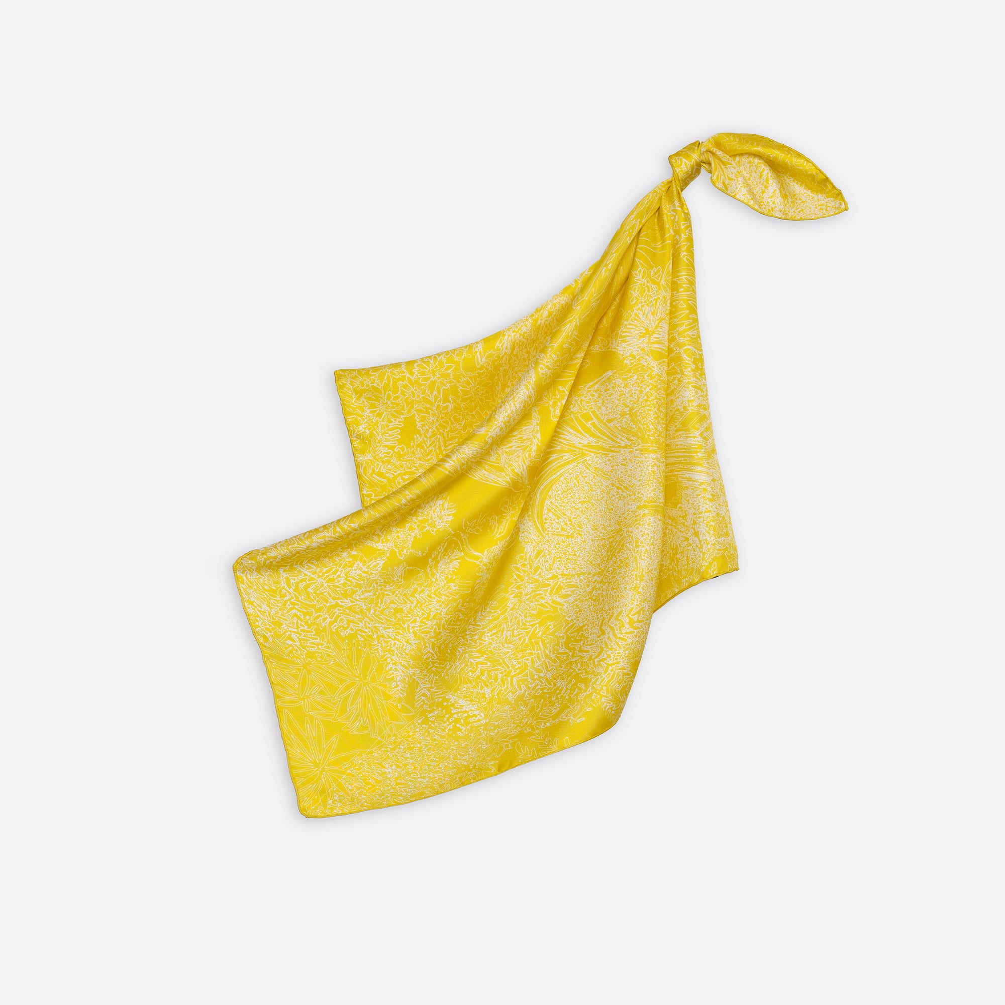 SILK SQUARE SCARF 65 - MAYA MINI YELLOW