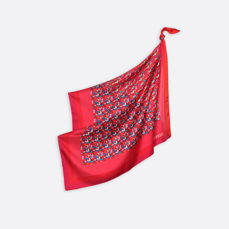 SILK SCARF 90 - OPAL RED