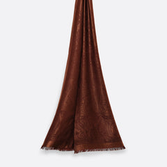 Écharpe En Laine Et Soie Petrusse Palma Brun Caramel | L’Essential