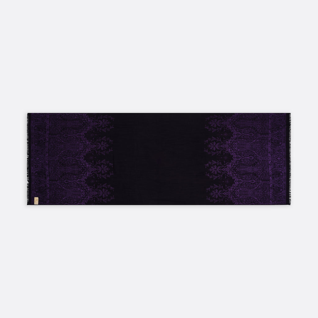 Écharpe en Laine et Soie PETRUSSE PALMA PURPLE | Etole Intemporelle
