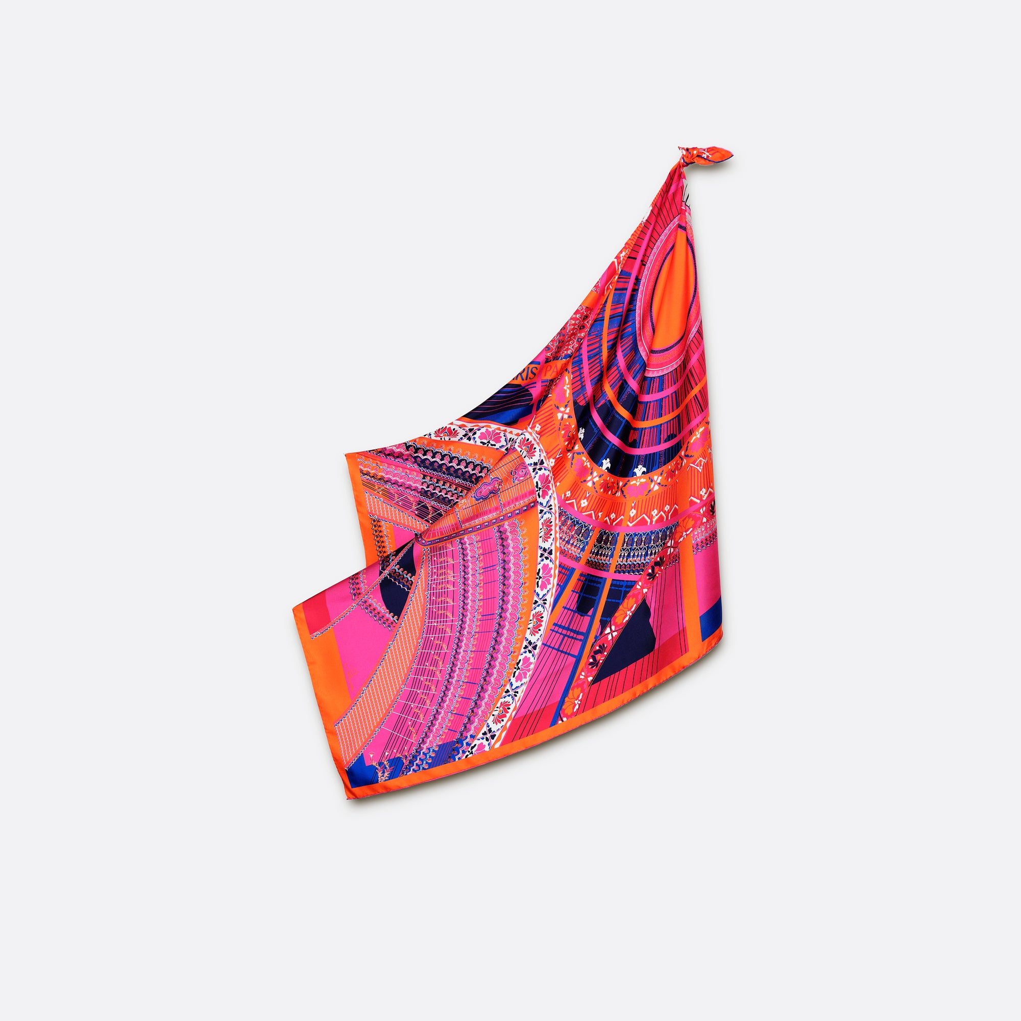 SILK SQUARE SCARF 105 - PARIS NEON 