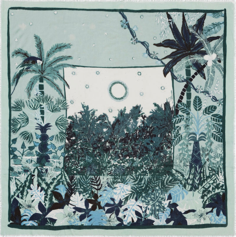 CARRE CACHEMIRE 130 - REVE DE CACHEMIRE CIEL