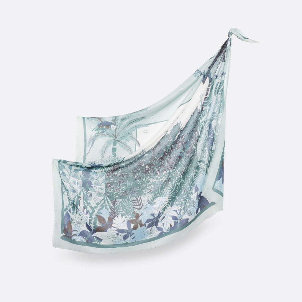 CARRE CACHEMIRE 130 - REVE DE CACHEMIRE CIEL