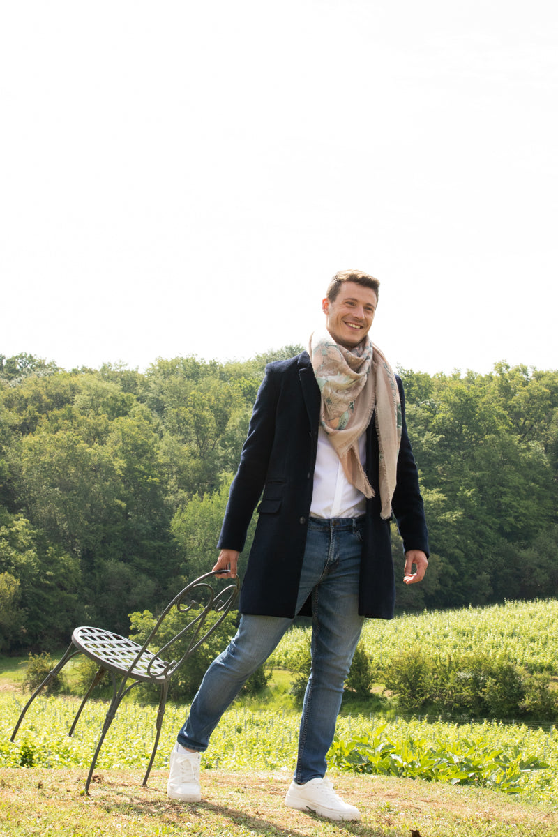 CARRE CACHEMIRE 130 - REVE DE CACHEMIRE BEIGE