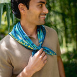 Petrusse Carre Soie 65 - Boheme Mini Emeraude
