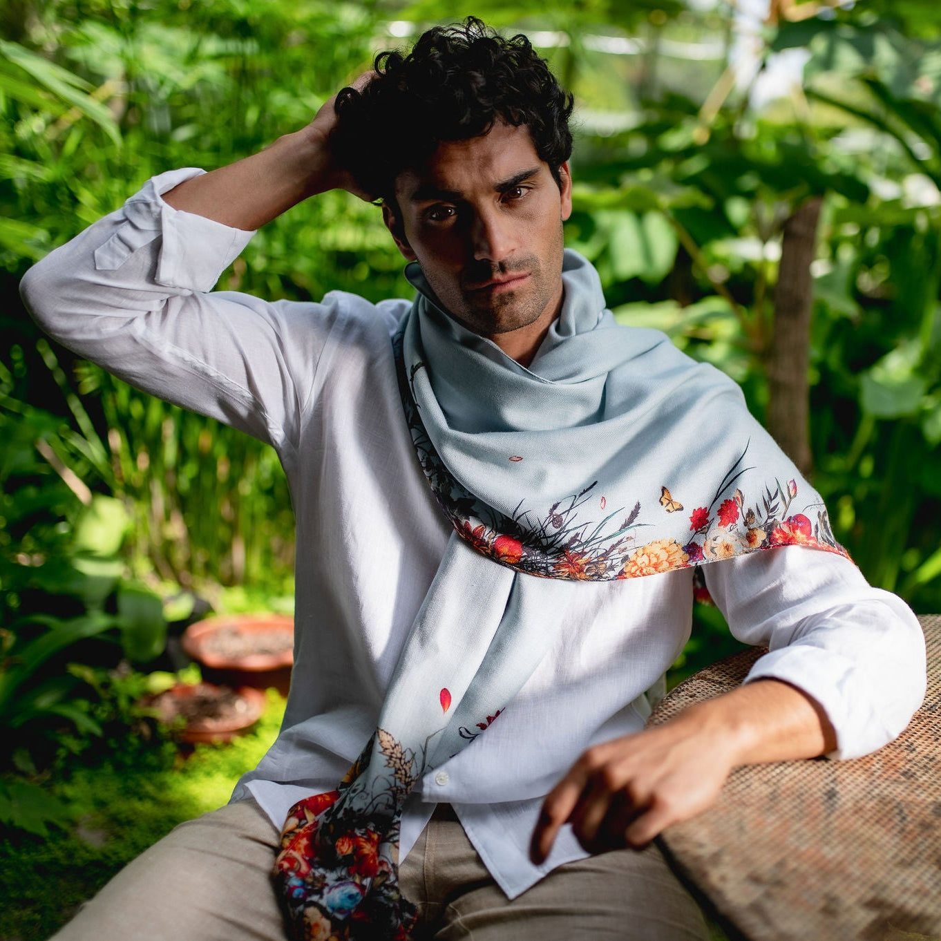 Petrusse Foulard en Laine Cascade Bleu Ciel