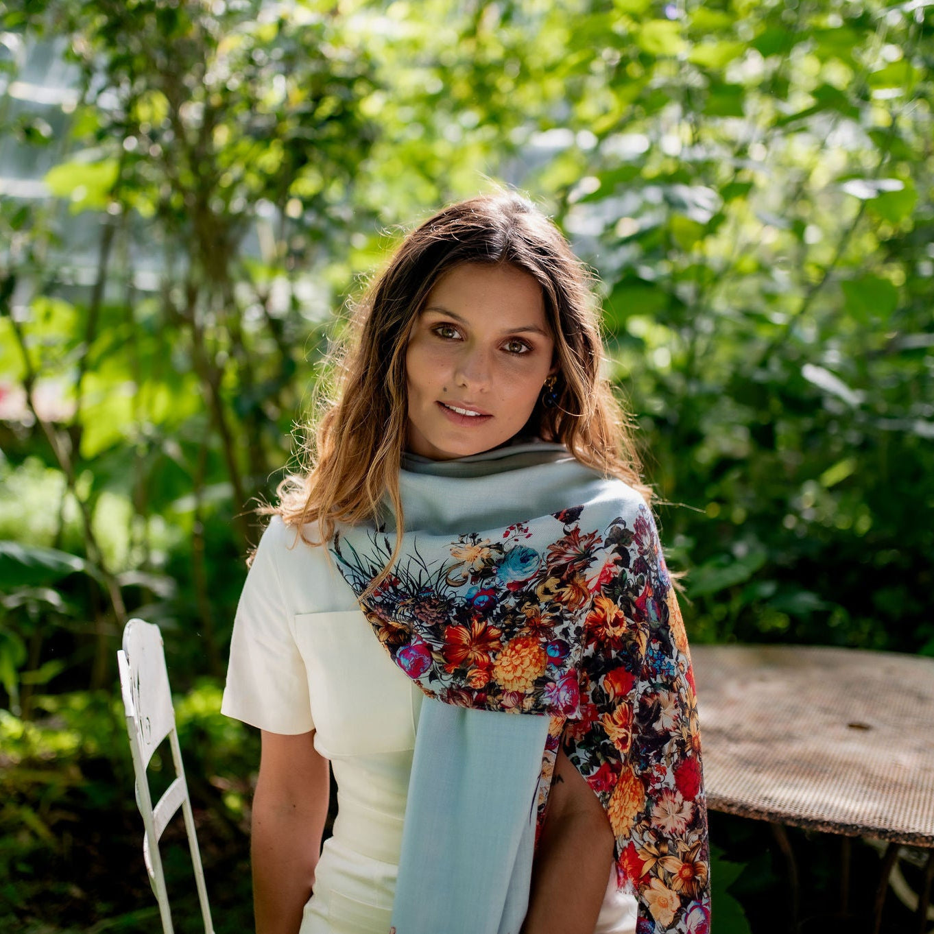 Petrusse Foulard en Laine Cascade Bleu Ciel