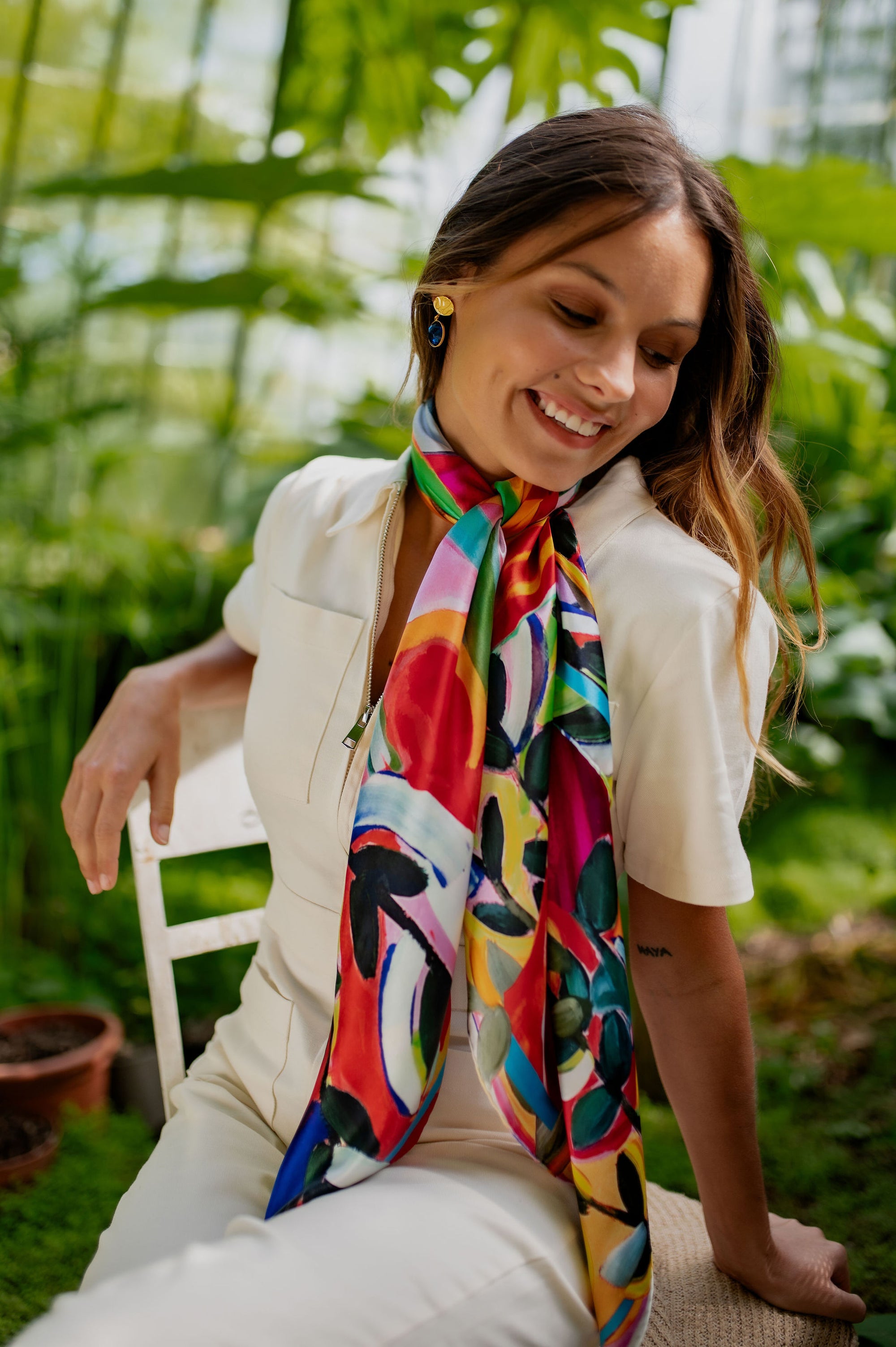 SILK SQUARE SCARF 130 - DUDA FUCHSIA