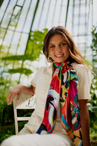 SILK SQUARE SCARF 130 - DUDA FUCHSIA