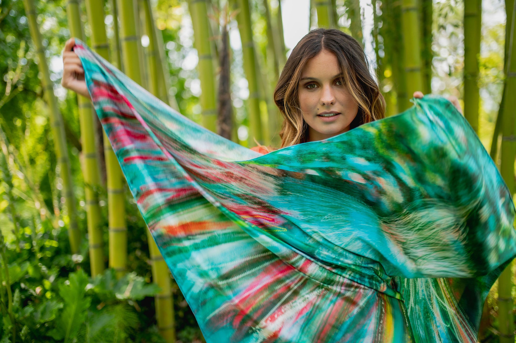 SILK SCARF 105 - FROUFROU EMERALD GREEN