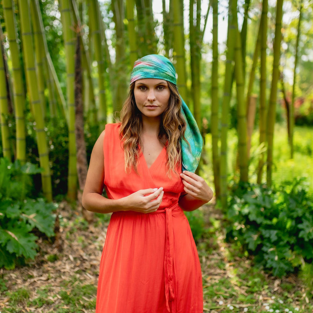 SILK SCARF 105 - FROUFROU EMERALD GREEN