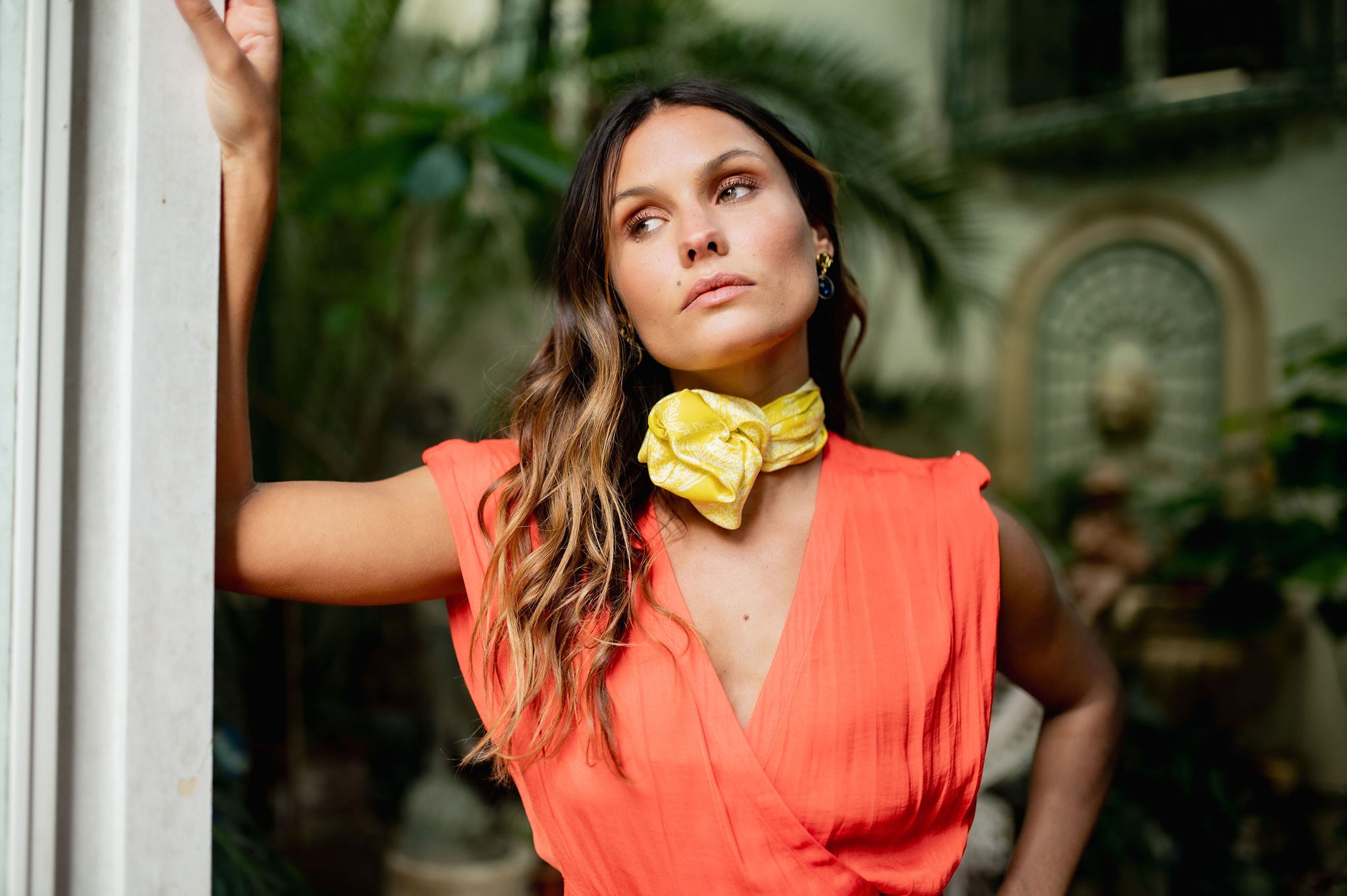 SILK SQUARE SCARF 65 - MAYA MINI YELLOW