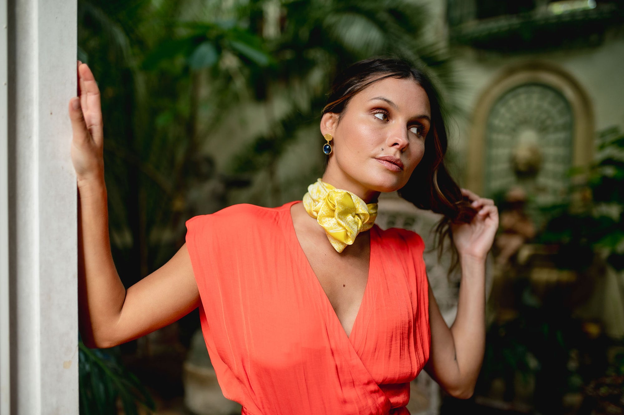 SILK SQUARE SCARF 65 - MAYA MINI YELLOW