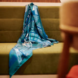 SILK SQUARE SCARF 105 - SOUS LE CIEL DE PARIS EMERALD GREEN