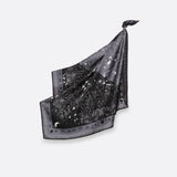 Carré De Soie 90 Petrusse Zenith Noir | Écharpe Pour Femme Et Homme 