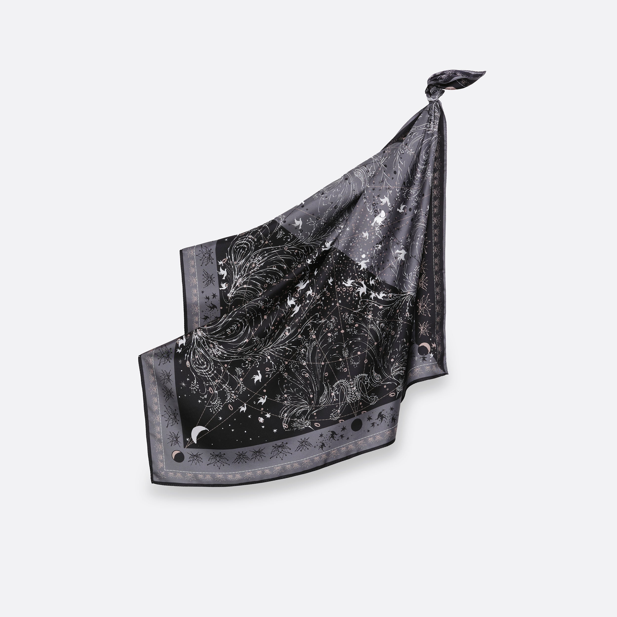 Carré De Soie 90 Petrusse Zenith Noir | Écharpe Pour Femme Et Homme 