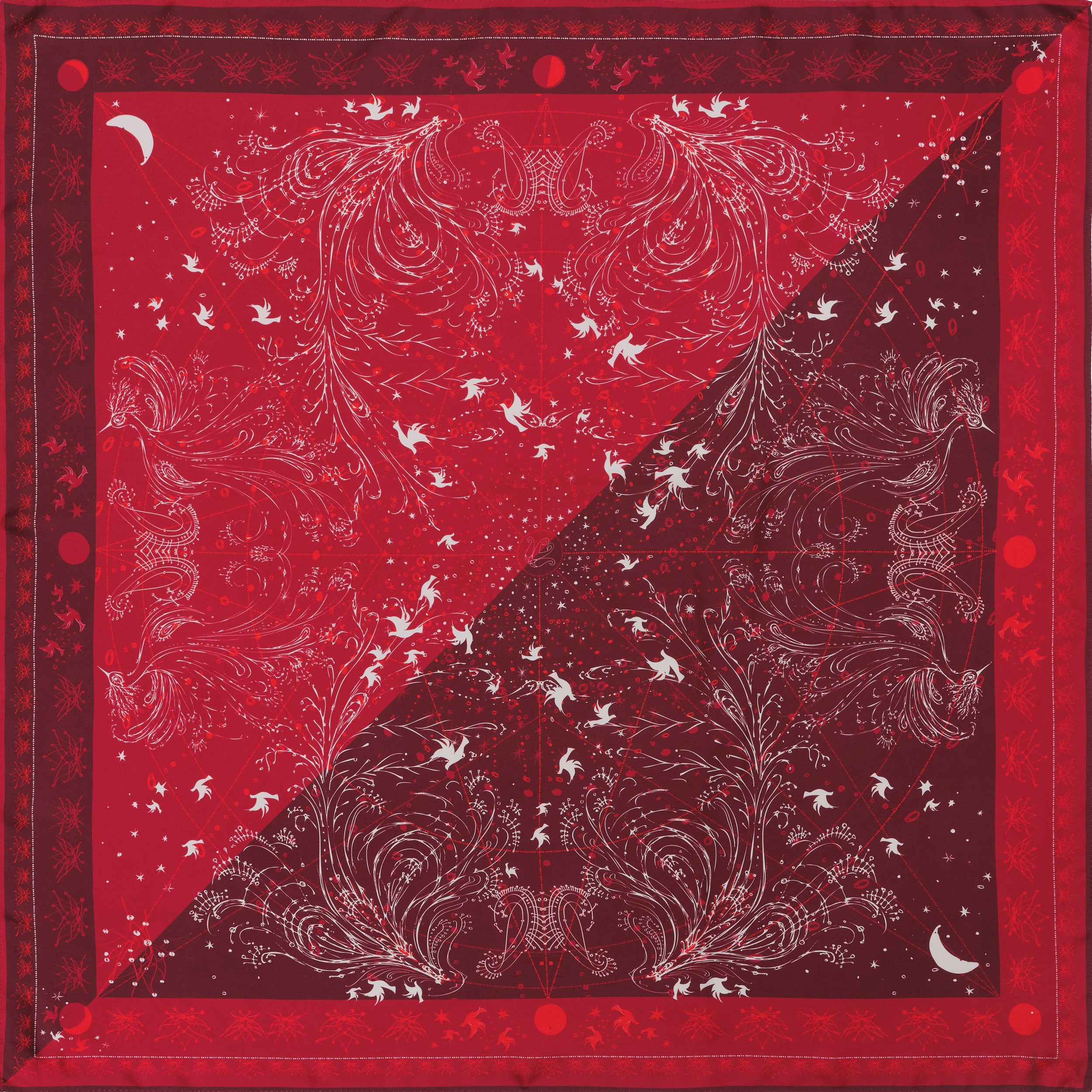 Carré De Soie 90 Petrusse Zenith Rouge| Écharpe Pour Femme Et Homme 