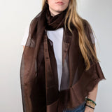 SILK & WOOL STOLE - ORGANZA CACAO