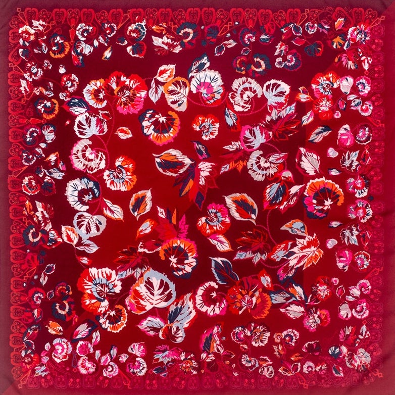 Petrusse Carre Soie Made In France - Alienor Rouge