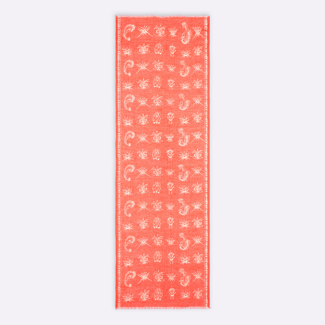 Écharpe En Lin Petrusse Anatole Orange Pour Femme Et Homme