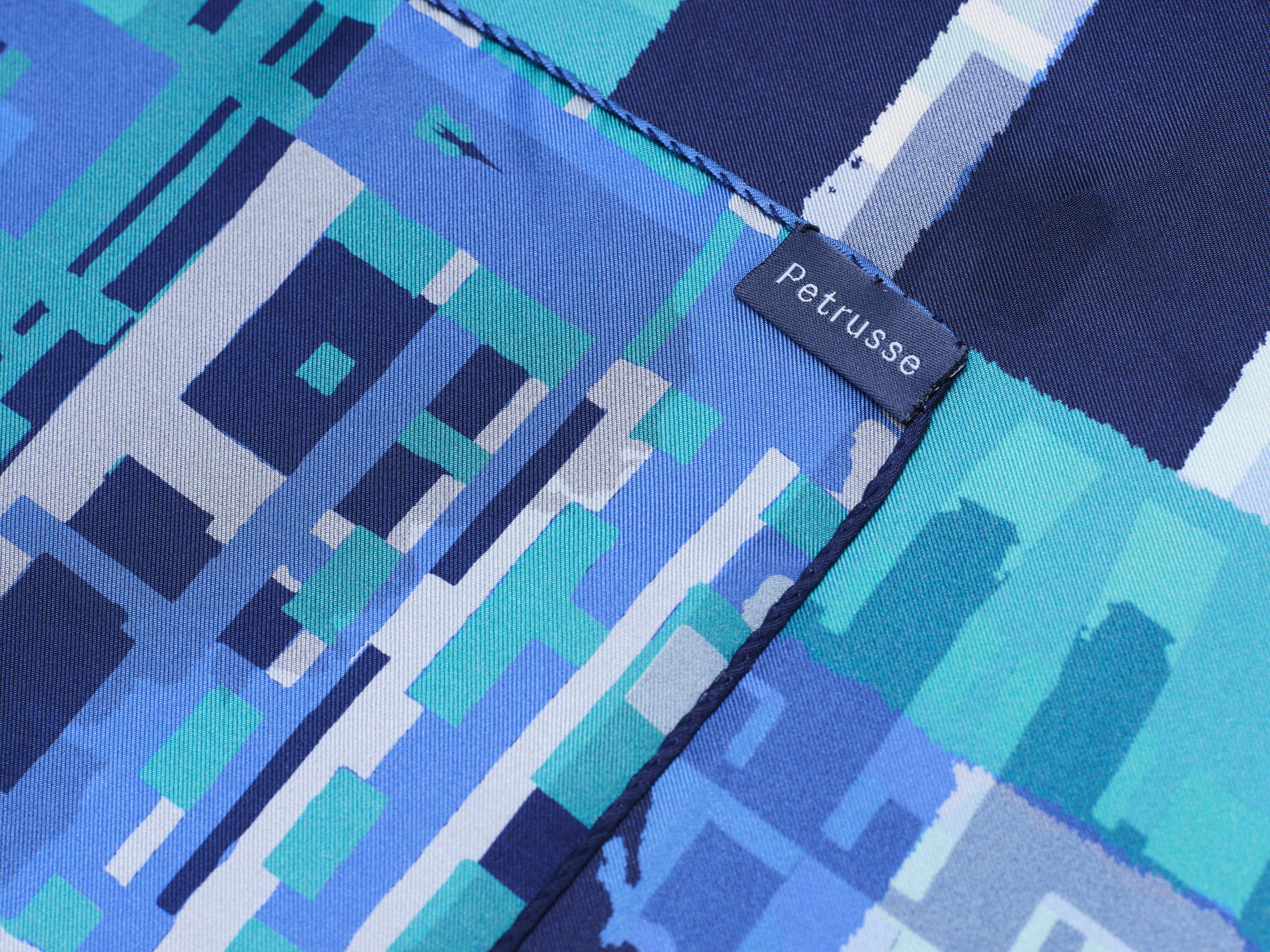 SILK SCARF 90 - ARIANE AQUA BLUE