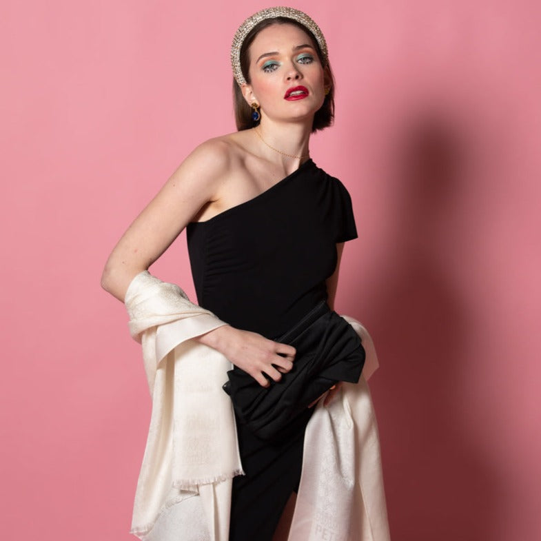 Écharpe En Laine Et Soie Petrusse Eternite Ecru | Made In France