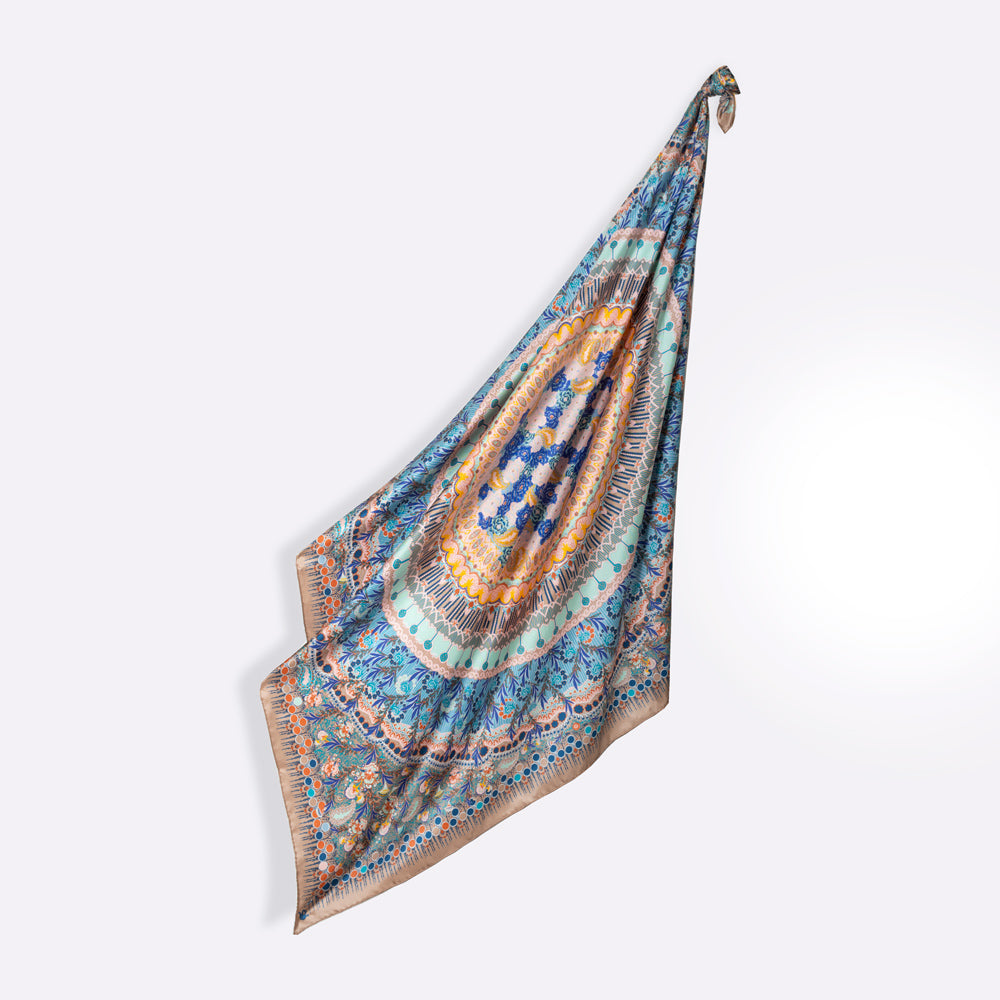 Carré En Soie Petrusse Boheme Terre Bleue | Foulard Pour Femme Et Homme