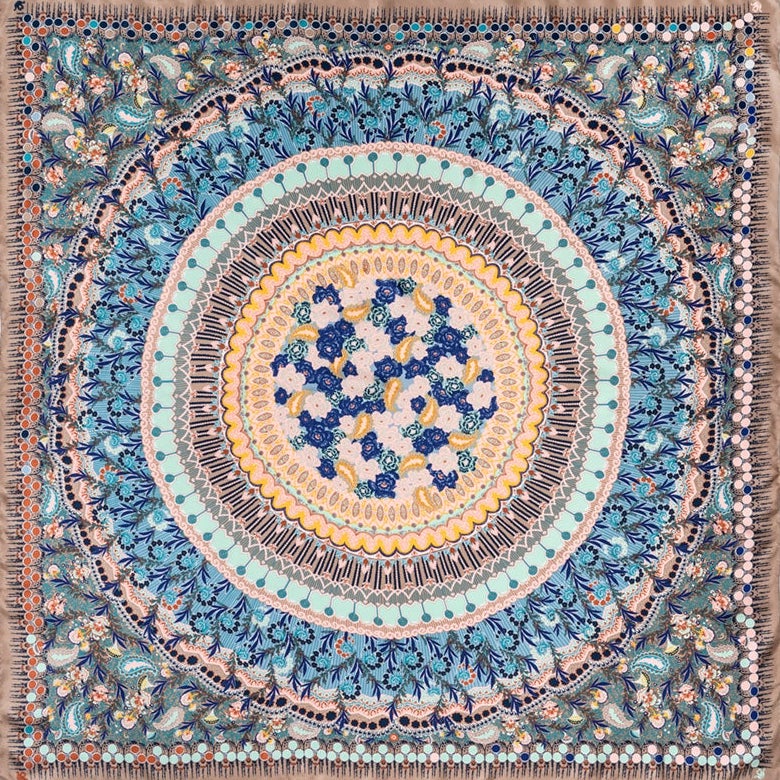 Carré En Soie Petrusse Boheme Terre Bleue | Foulard Pour Femme Et Homme
