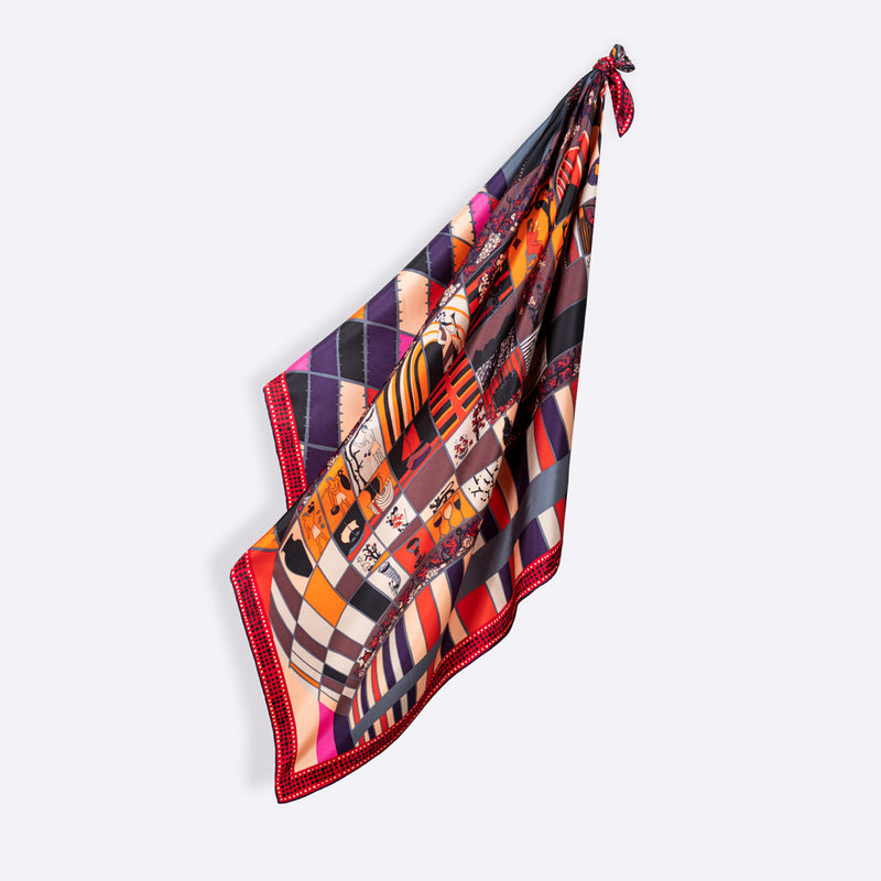 CARRE SOIE 90 - CALIX FRUIT ROUGE