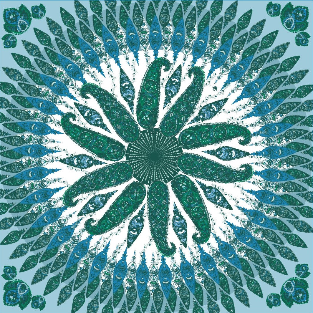 Petrusse Charme Vert, Carré 100% Cupro