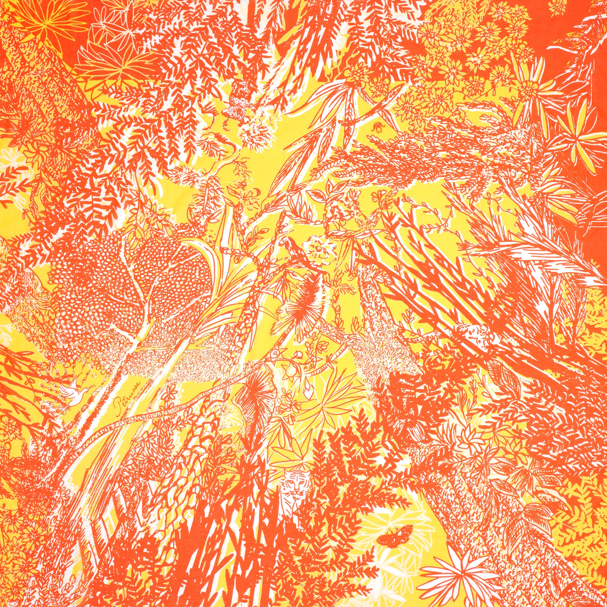 Petrusse Grand Carré En Coton Eva Orangeade - Made In France
