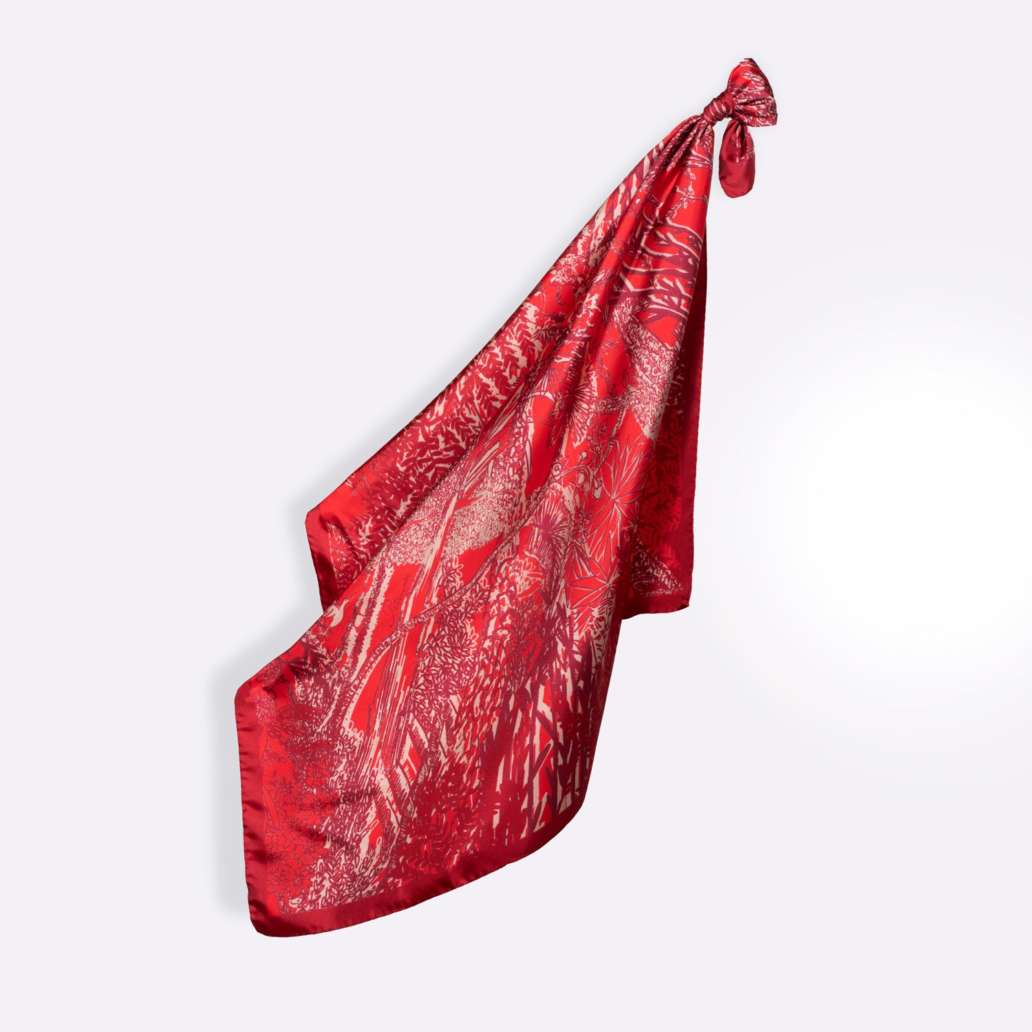 Carré En Soie 90X90 Petrusse Eve Rouge | Foulard En Toile De Jouy 