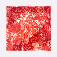 Carré En Laine 140 Petrusse Eve Blanc Rouge | Écharpe En Toile De Jouy