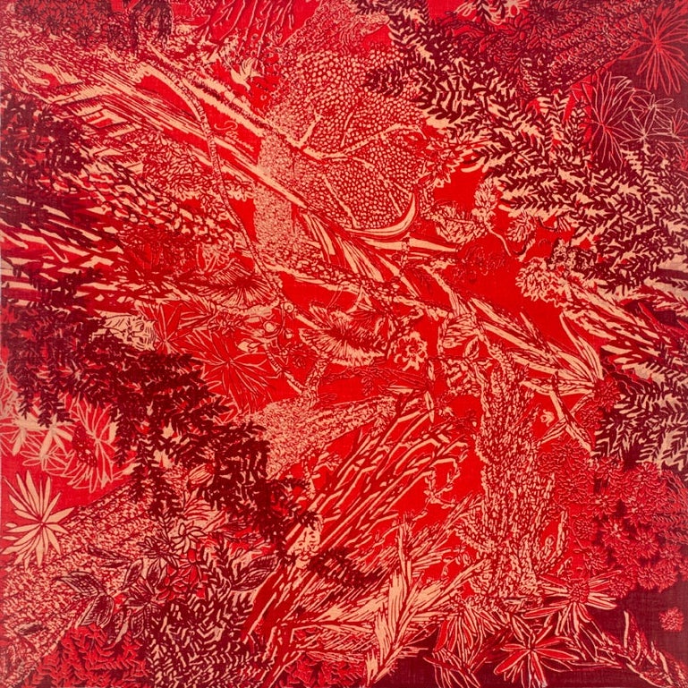 Carré en Laine 140 PETRUSSE EVE BORDEAUX | Écharpe en Toile de Jouy