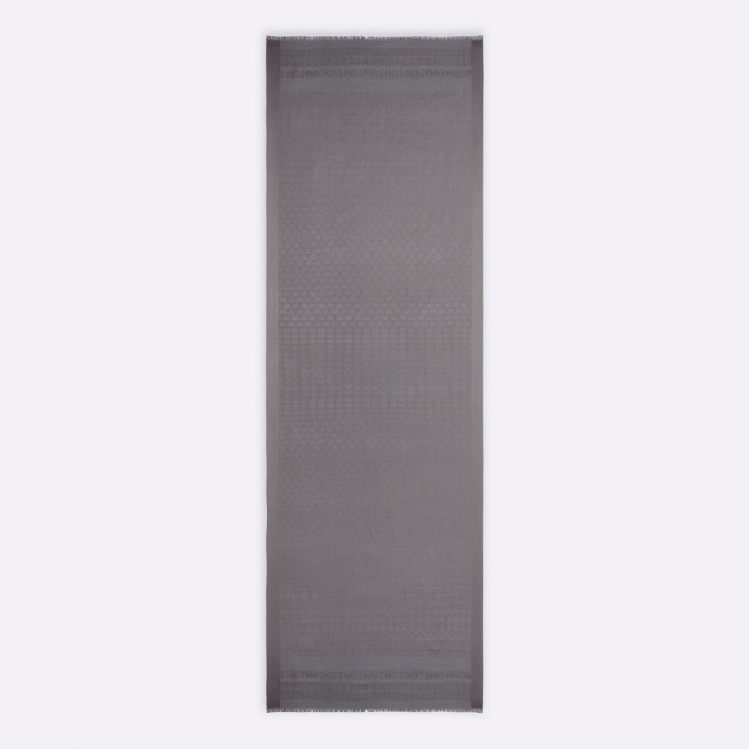 Écharpe En Laine Et Soie Petrusse Eternite Anthracite | Made In France