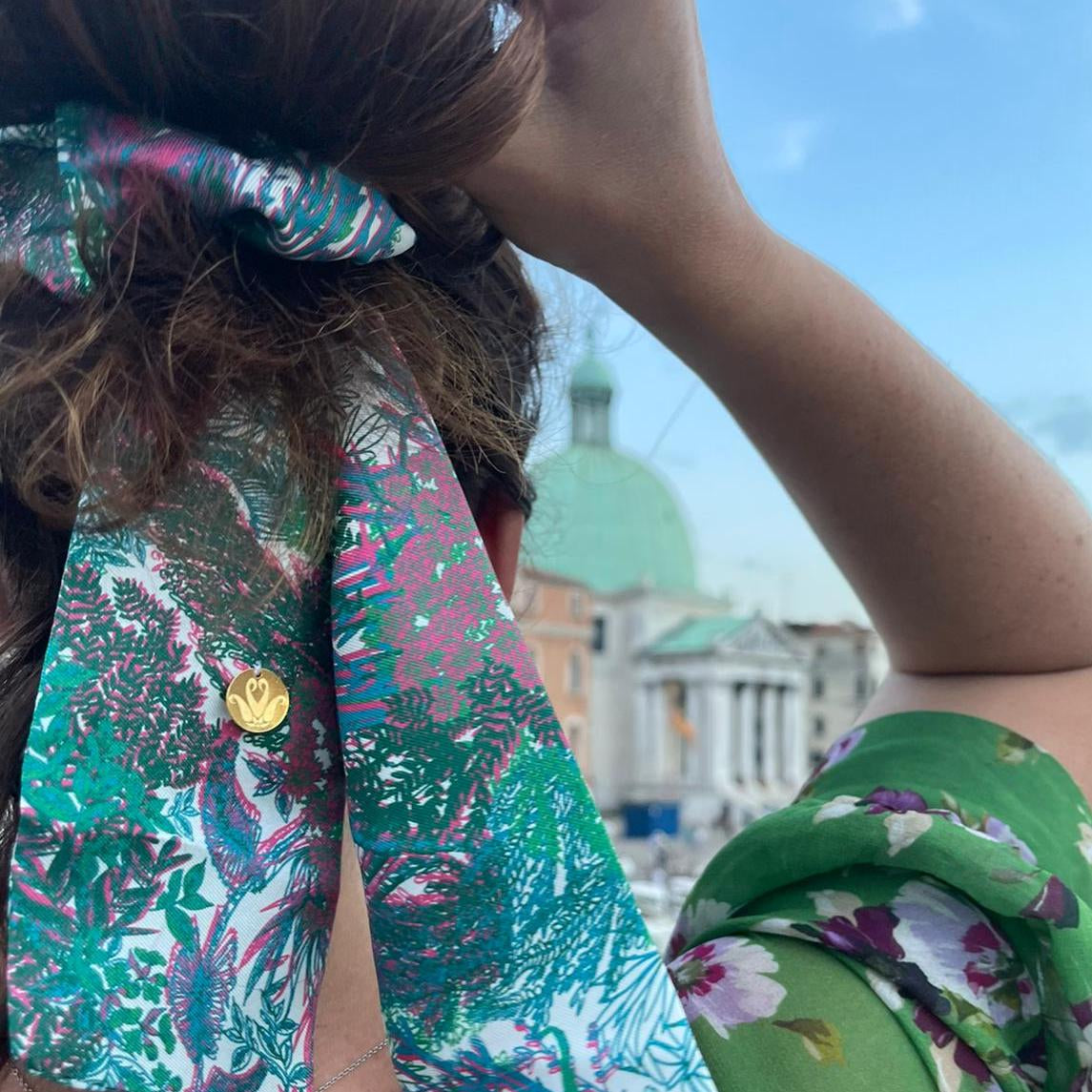 Petrusse Accessoire Cheveux Foulchie en Soie Eve Cocktail