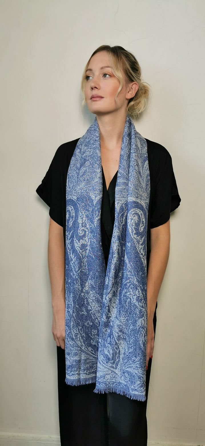 Étole en Laine et Cachemire | Petrusse Absolu Bleu