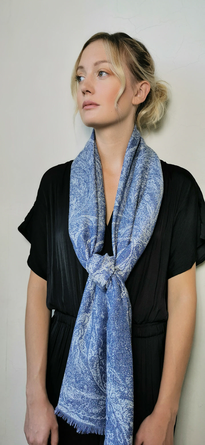 Étole en Laine et Cachemire | Petrusse Absolu Bleu