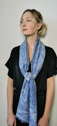 Étole en Laine et Cachemire | Petrusse Absolu Bleu