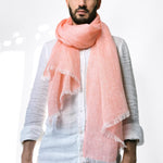 Écharpe En Lin Petrusse Lodyssee Corail | 100% Fabriqué En France 