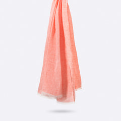 Écharpe En Lin Petrusse Lodyssee Corail | 100% Fabriqué En France 