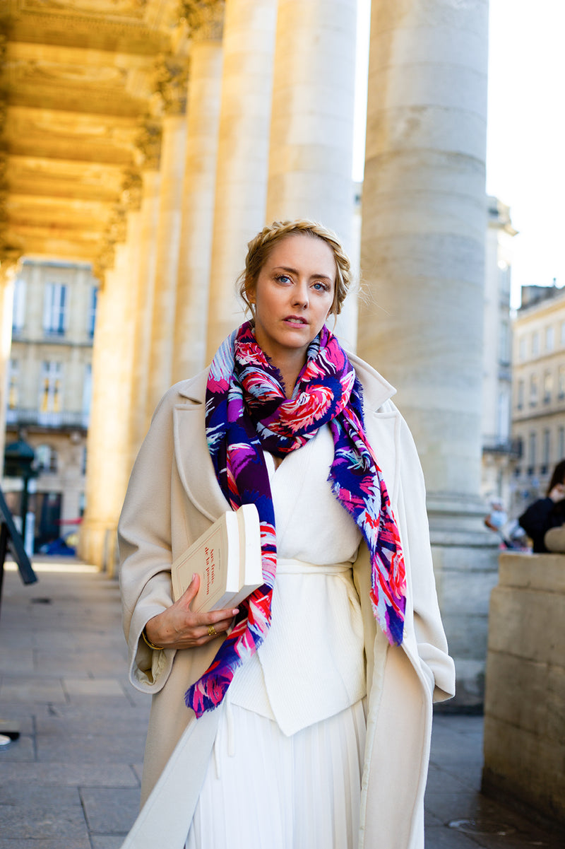 WOOL SCARF 130 - LENA PRUNE