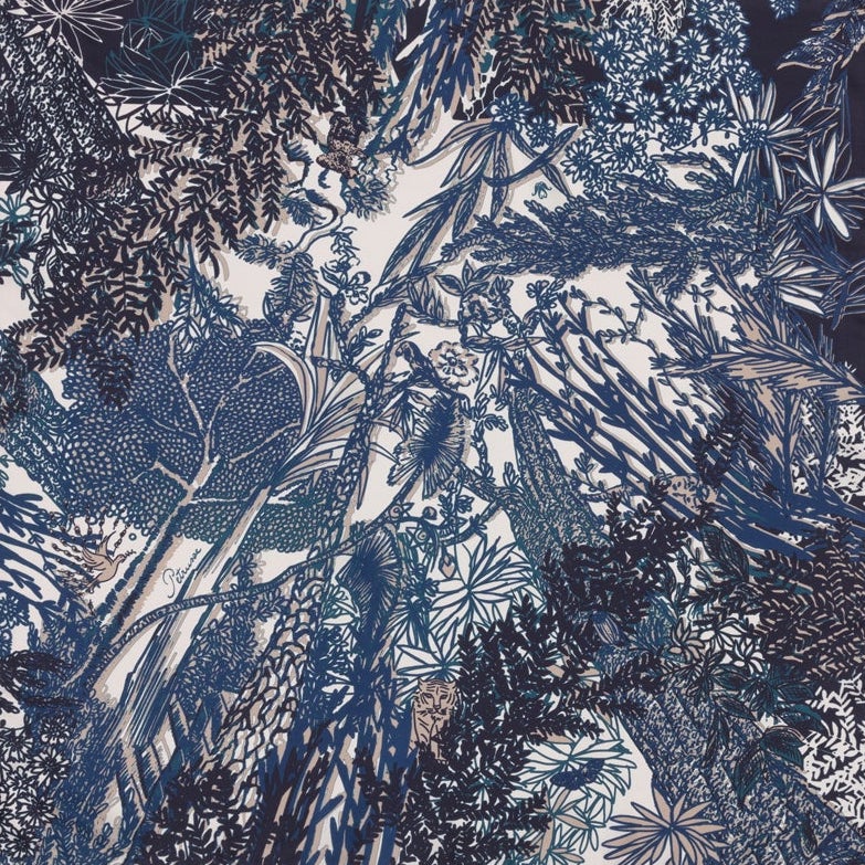 Carré En Soie 90X90 Petrusse Eve Marine | Foulard En Toile De Jouy 