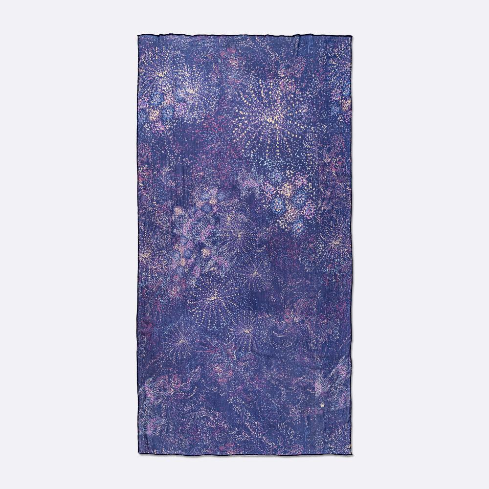 Maison Petrusse, Made In France, Etole Femme Celia Bleu Nuit 100% Soie - Women Silk Stole