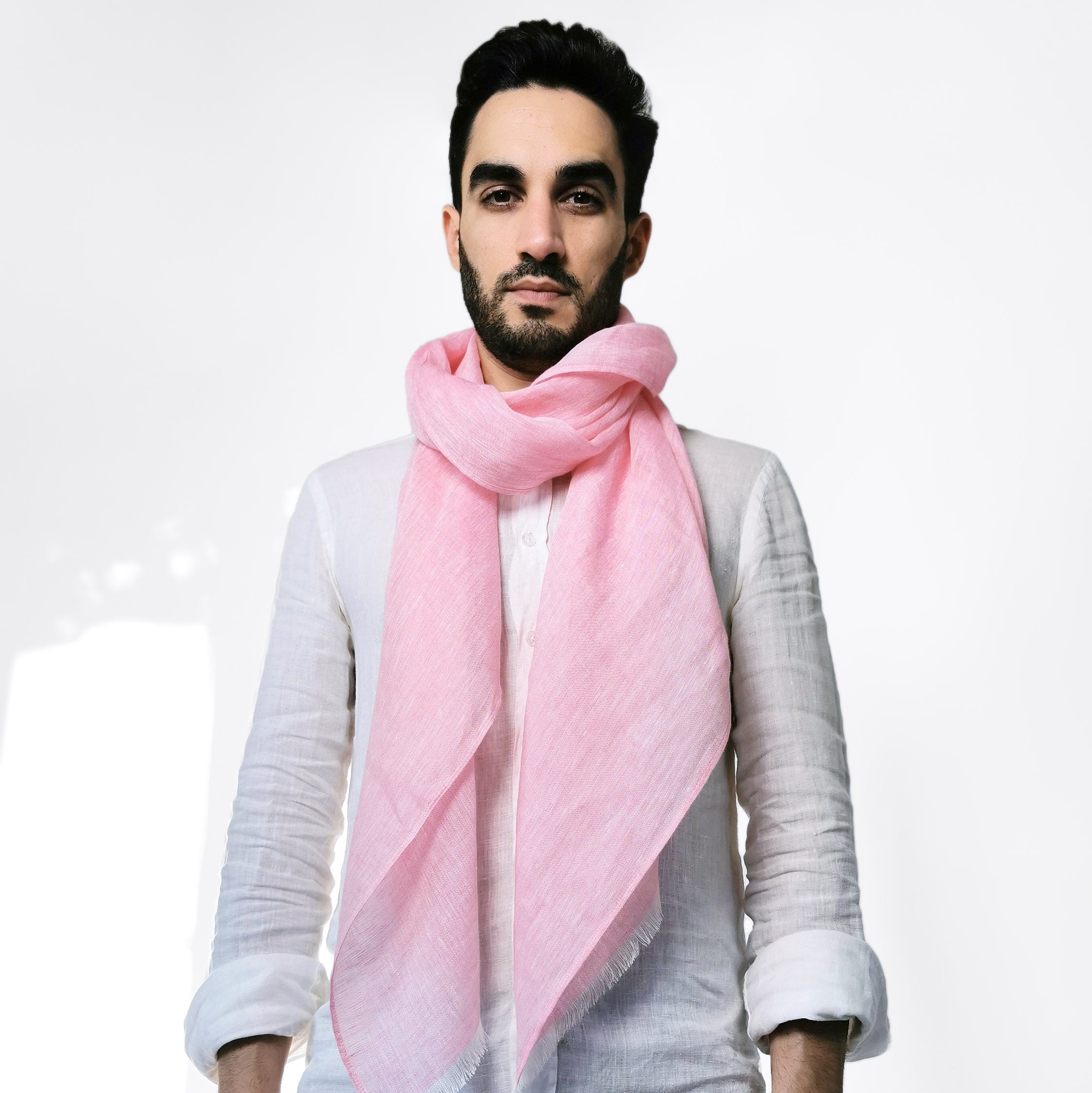 Écharpe En Lin Petrusse Lodyssee Rose | 100% Fabriqué En France 